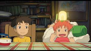 Ponyo on the cliff by the sea. Ponyo Disney Movies