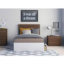 Ashley furniture catalina queen 6 piece sleigh bedroom set b196. Nexera Merlin 3 Piece Bedroom Set Walnut And White Twin Size 402549 Rona