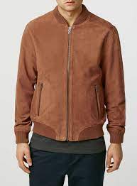 Wildleder Bomberjacke Rost Suede Bomber Jacket Men Suede Bomber Jacket Leather Jacket