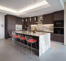 Natural light as well as a combination of ceiling, sink and countertop lights will help the elderly spot and access items better. Modern Kitchen Featuring Snaidero Way Coffee Elm Designer Brandy Cohen Senior Designer Of Studio Snaide Modern Kitchen Design Modern Kitchen Kitchen Design