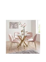 The directors chair is a great addition to your outdoor furniture collection this season. Michelle Keegan Home Chopstick 100cm Round Brass Dining Table 4 Penny Velvet Chairs Brass Pink Very Co Uk