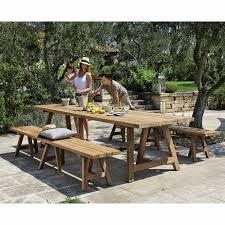 Banc De Jardin En Teck Recycle L 300 Cm Tecka Garden In The Woods Resin Patio Furniture Terrace Design