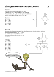 Widerstandsnetzwerke Ubungsblatt Unterrichtsmaterial Im Fach Physik Aufgabenstellung Ubungsblatt Physik