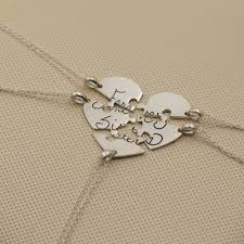 5 piece heart puzzle necklace. 925 Solid Silver Heart Puzzle Necklace 5 Pieces Engraved Handwriting Bff Necklace Set Memorial Gift Puzzle Necklace Bff Necklacesilver Heart Aliexpress
