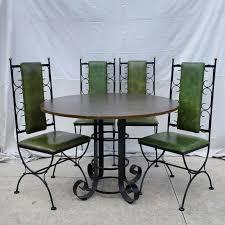 Mid Century Dinette Set Vintage Kessler Wrought Iron Kitchen Table And Vinyl Chairs Dinette Sets Vinyl Chairs Monterey Furniture