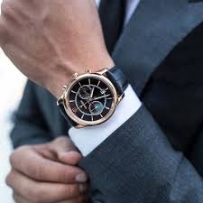 Black And Rose Gold Mens Watch Mens Rose Gold And Black Luxury Quartz Chronograph Luxury Watches For Men Stylish Watches Luxury Watches