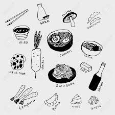 Collection Of The Different Japanese Food Hand Drawn Line Art Set Of The Food Icons Sponsored Food Hand Collection Line Art Art Set How To Draw Hands