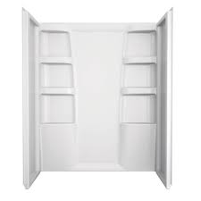 Surely there is a shower door that is compatible with this shower wall set. Delta Hycroft 60 W X 30 D X 73 1 2 H White Shower Wall Surround 3 Piece At Menards