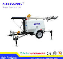 Industrial Outdoor Portable Emergency Diesel Generator Lighting Tower with  Perkins Engine for Mine Site Oil Field Construction Night Work
