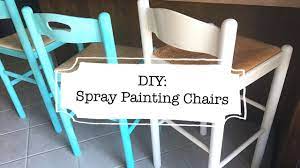 A small backrest, angled legs, and sturdy construction make this diy harriet chair perfect for the. Diy Spray Painting Chairs Youtube