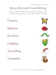 Read the given words and look at the pictures. Spring Worksheet Word Matching All Kids Network