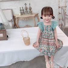Fairytale background with flower meadow, castle, rainbow. 2021 2019 Girls Summer Dress New Style Korean Princess Dress Cute Baby Girl Dresses Design Clothes Girl Princess Skirt Dresses Baby Kids Clothes From Yobes Baby 14 04 Dhgate Com