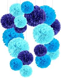 Maybe you would like to learn more about one of these? Buy Tissue Paper Pom Poms Recosis Paper Flower Ball For Birthday Party Wedding Baby Shower Bridal Shower Festival Decorations 18 Pcs Sky Blue Blue And Dark Blue Online In Indonesia B0771cdzxj
