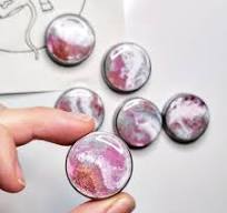 Set of 6 Refrigerator Magnets With Handmade Epoxy Resin ...