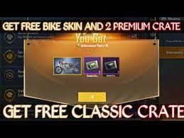 How To Get Free 2 Premium Crate Get Get Free Daryl S Bike Skin In Pubg Youtube Crates Mobile Tricks Mobile Phone Game