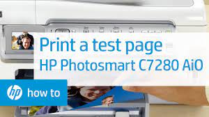 With the printer turned on, disconnect the power cord from the rear of the printer and also unplug the power cord from the wall outlet. Printing A Test Page Hp Photosmart C7280 All In One Printer Hp Youtube