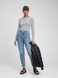 Modern Long Sleeve Striped Boatneck T Shirt Gap