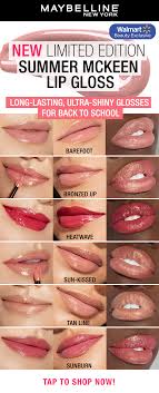 Maybelline Summer Mckeen Lip Gloss Makeup Ultra Shiny Glossy Finish Barefoot 0 17 Fl Oz Walmart Com Lip Gloss Shades Lip Gloss Collection Lip Gloss