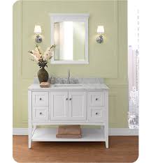 Luca kitchen & bath lc48pww tuscan 48 single bathroom vanity set in pure white with carrara marble top and sink. Fairmont Designs 1512 Vh48 Shaker Americana 48 Open Shelf Vanity In Polar White