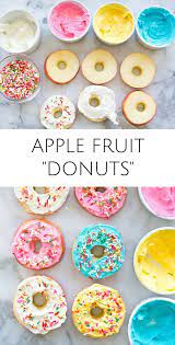 Easy Apple Fruit Donuts Healthy Kid Snack Healthy Kids Snacks Easy Healthy Donuts Healthy Snacks For Kids