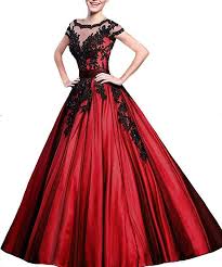 Prinzessin Ballkleid In Rot Schwarz Das Elegante Abendkleid In Angesagter A Linie Kann Auch Als Brautkleid Getragen Werden Fur B Ballkleid Modestil Kleider