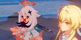 She met the traveler by being fished out of a lake in which she mentions she would've drowned if not being fished out. Genshin Impact Does A Paimon Mute Exist Screen Rant
