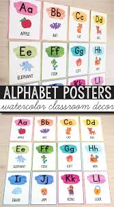 Free Alphabet Posters Watercolor Classroom Decor Education