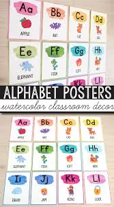 free alphabet posters watercolor classroom decor education