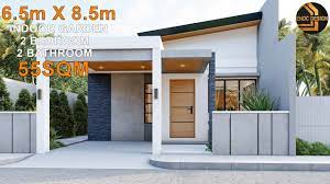 Two separate galleries in 2 bhk house design floorplan is an incredible choice for individuals who get a kick out of the chance to get engaged. Small House Design 6 5m X 8 5m 2 Bedroom Bungalow Youtube