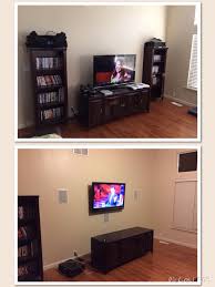 Installed Full Surround Sound With In Wall Speakers Tv Mount Hidden Outlet And Hidden Hdmi Home Theater Installation In Wall Speakers Mounted Tv