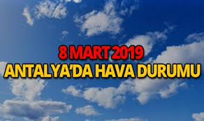 Jul 14, 2021 · günaydın ☀️ meteoroloji genel müdürlüğü tahminlerine göre bugün antalya'da hava durumu 39° güneşli.mutlu bir gün geçirmenizi dileriz. 8 Mart 2019 Antalya Hava Durumu Haberi Son Dakika Guncel Haber Basliklari Ve Gelismeler