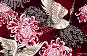 Voor maximaal 4 rollen behang. Kraanvogel Patroon Roze Fotobehang