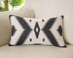 Black And White Lumbar Pillow Cover Aztec Lumbar Pillow Covers Tribal Throw Pillow Covers Navajo Waist Pillow Case Black And White Lumbar Pillow Cover Tribal Throw Pillows Decorative Pillow Cases