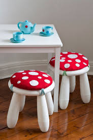 Mushroom Cushions For Stools At The Kid S Art Table Cute For Kids Who Love The Idea Of Fairies Diy Ikea Hacks Ikea Diy Kid Hacks