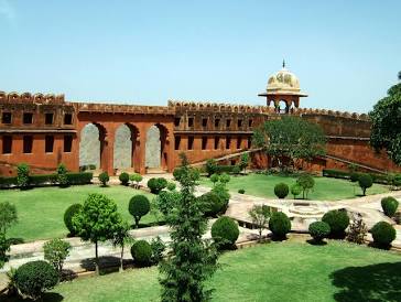 Ramparts and gardens of Jaigarh Fort, AI generated