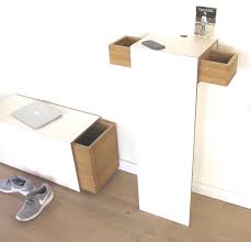 Schuhbank Mortimer In Multiplex Weiss Kombiniert Mit Eiche Diy Mobel Tisch Aufbewahrung Design Schuhbank