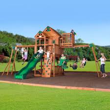From fire pit ideas to backyard landscaping, the home depot has everything you need to create a get everything you need to make your backyard, deck, patio or balcony the outdoor space you want. Backyard Discovery Skyfort Ii With Vac Slide Cedar Swing Set Playset Light Dark Brown Sam S Club Playset Outdoor Playground Slide Wooden Swing Set