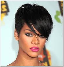 Rihanna's short, dark hair is a really flattering look for her. 102 Awesome Hairstyles Inspired By Rihanna