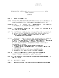 Raport privind conformarea la modul de acordare a scutirii de tva la importul materiei prime. Regulament Ordine Interna Actualizat 2011