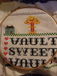 This pattern comes with links for any questions a beginner might have. Wip Fallout Themed Sampler Crossstitch