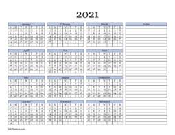 Free 2021 calendars that you can download, customize, and print. Free Printable 2021 Yearly Calendar At A Glance 101 Backgrounds