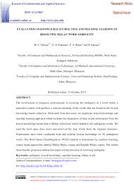 Blog azahar ibrahim ipgm kkb. Pdf Evaluation On Knowledge Extraction And Machine Learning In Resolving Malay Word Ambiguity