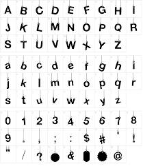 Type your nick in the text box: Hanging Letters Font Download