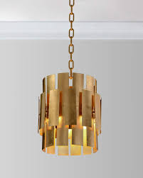 John Richard Collection Panes Of Gold Leaf Metal Pendant Avize