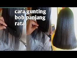 Anda pernah bermpimpi potong rambut? Gunting Rambut Bob Panjang Pemula Cut Women S Hair Flat Youtube