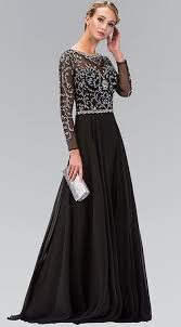 Black And Silver Gown With Sleeves Click To Buy 2017 Black Silver Long Sleeves Beaded Long Prom Dresses Vestido De Festa Sparkly Teens China Pro Simple Long Sleeve Dress Chiffon Gown Gowns