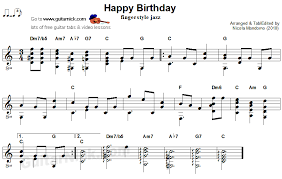 Top popular songs guitar and ukulele chords. Happy Birthday Fingerstyle Jazz Guitar Lesson Guitarnick Com
