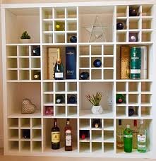 Home Bar Using Ikea Kallax And Wine Rack Inserts Kallax Ikea Kallax Ikea Hack