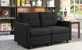 ★★buy low prices★★ ^^ roberta velvet chesterfield 62 square arm loveseat by willa arlo interiors discount prices for sale 26 jul 2021 low prices. Amazon Com Loveseat Sofa 52 Reversible Modular Small Sofa Linen Square Arm Loveseat Modern Couch For Compact Living Space Bedroom Loveseat Dark Gray Kitchen Dining