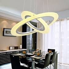 Contemporary Diy Multi Ring Pendant Frosted Shade Novelty White Halo Led Chandelier Dining Room Kitchen Table Light Fixture Takeluckhome Com